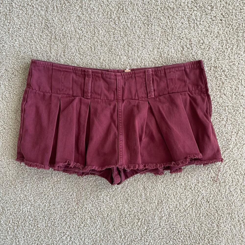 Free People Y2K Micro Mini Skort Red Maroon - Size 8